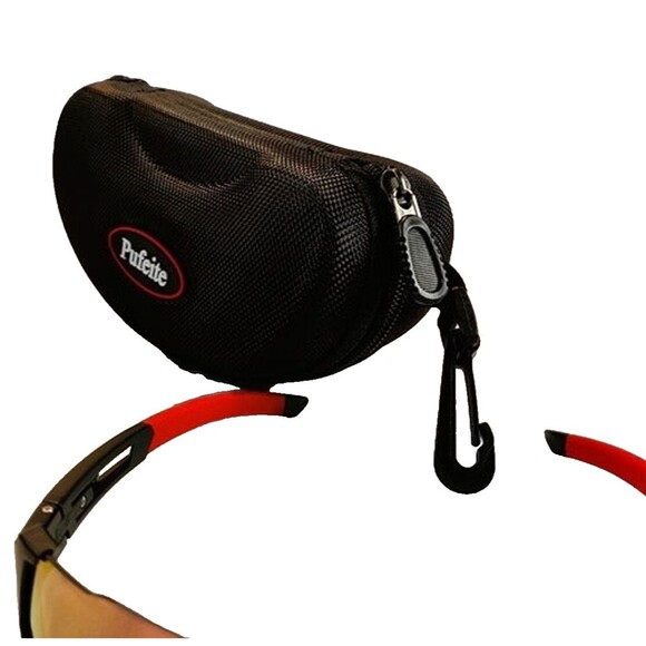Pufeite Polarized Sports Sunglasses For Men, Women, Teen-Hard Case-Black-Red - Picture 4 of 11